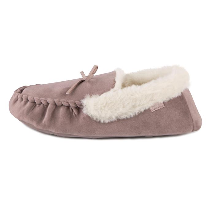 totes toasties® Ladies Velour Moccasin Slippers Mink Extra Image 4
